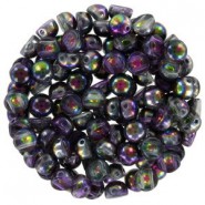 Cuentas de vidrio Czech Cabuchones 2 agujeros 6mm - Crystal Magic Purple